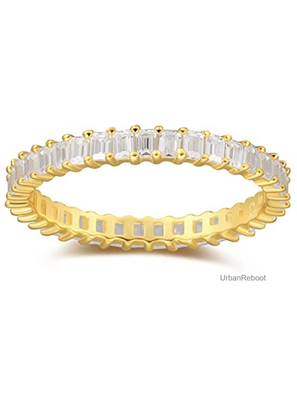 18K Gold Plated CZ Open Ring Double Leaf Wrap Adjustable Stacking Ring